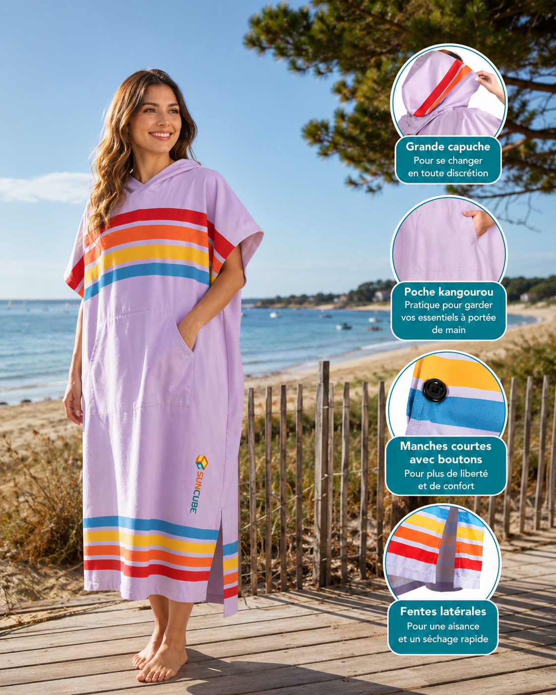 Poncho de surf à capuche – SunCube